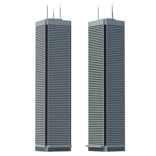 Skyscraper Buildings Isolated White Illustration — Fotografia de Stock
