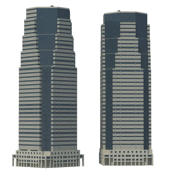 Skyscraper Buildings Isolated White Illustration — Stockfoto