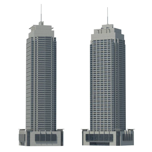 Skyscraper Buildings Isolated White Illustration — Stockfoto