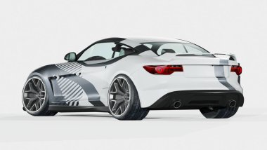 Markasız, jenerik konsept bir arabanın 3 boyutlu çizimi