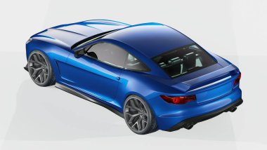 Markasız, jenerik konsept bir arabanın 3 boyutlu çizimi