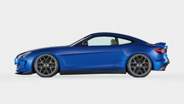 Markasız, jenerik konsept bir arabanın 3 boyutlu çizimi