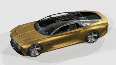 Markasız, jenerik konsept bir arabanın 3 boyutlu çizimi 