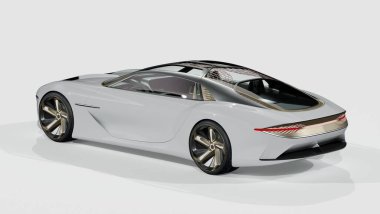 Markasız, jenerik konsept bir arabanın 3 boyutlu çizimi 