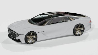 Markasız, jenerik konsept bir arabanın 3 boyutlu çizimi 