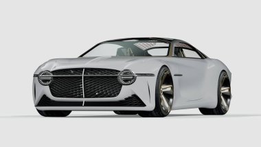 Markasız, jenerik konsept bir arabanın 3 boyutlu çizimi 