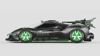 Markasız, jenerik konsept bir arabanın 3 boyutlu çizimi