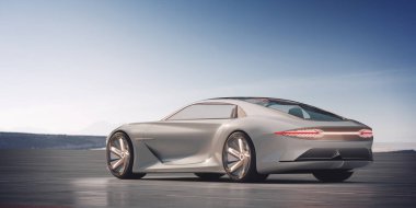 Markasız, jenerik konsept bir arabanın 3 boyutlu çizimi