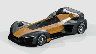 Markasız, jenerik konsept bir arabanın 3 boyutlu çizimi