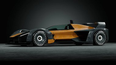 Markasız, jenerik konsept bir arabanın 3 boyutlu çizimi