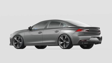 Markasız, jenerik konsept bir arabanın 3 boyutlu çizimi 