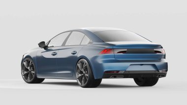 Markasız, jenerik konsept bir arabanın 3 boyutlu çizimi 