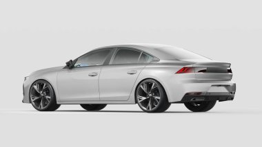 Markasız, jenerik konsept bir arabanın 3 boyutlu çizimi 