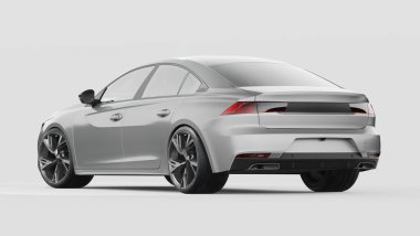 Markasız, jenerik konsept bir arabanın 3 boyutlu çizimi 