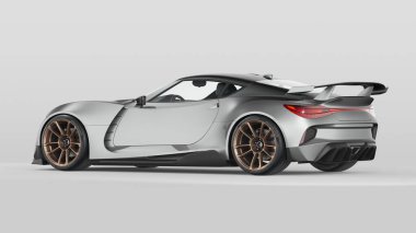 Markasız, jenerik konsept bir arabanın 3 boyutlu çizimi