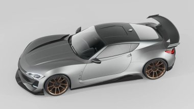 Markasız, jenerik konsept bir arabanın 3 boyutlu çizimi