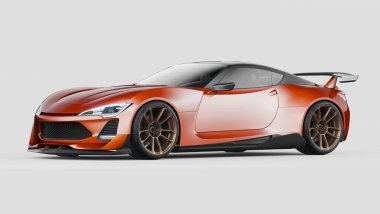 Markasız, jenerik konsept bir arabanın 3 boyutlu çizimi