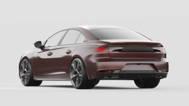 Markasız, jenerik konsept bir arabanın 3 boyutlu çizimi