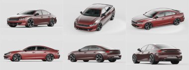 Markasız, jenerik konsept bir arabanın 3 boyutlu çizimi