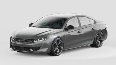 Markasız, jenerik konsept bir arabanın 3 boyutlu çizimi