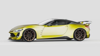 Markasız, jenerik konsept bir arabanın 3 boyutlu çizimi