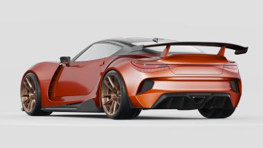 Markasız, jenerik konsept bir arabanın 3 boyutlu çizimi