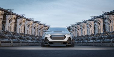 Markasız bir SUV 'un 3 boyutlu görüntülemesi