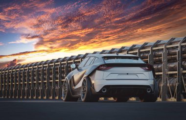 Markasız bir SUV 'un 3 boyutlu görüntülemesi