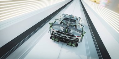 Markasız, jenerik konsept bir arabanın 3 boyutlu çizimi