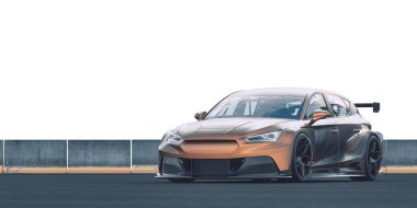 Markasız, jenerik konsept bir arabanın 3 boyutlu çizimi