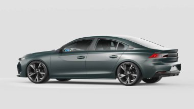 Markasız, jenerik konsept bir arabanın 3 boyutlu çizimi