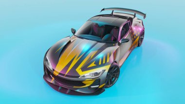 Yepyeni bir arabanın 3D görüntüsü