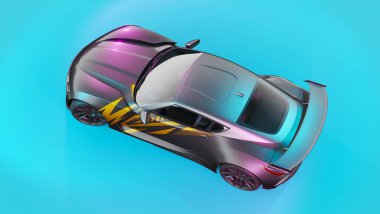 Modern bir arabanın 3D görüntüsü