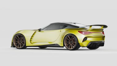 Markasız, jenerik konsept bir arabanın 3 boyutlu çizimi