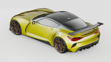 Markasız, jenerik konsept bir arabanın 3 boyutlu çizimi