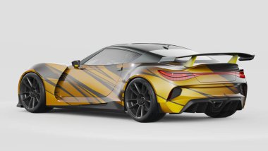 Markasız, jenerik konsept bir arabanın 3 boyutlu çizimi