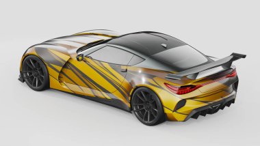 Markasız, jenerik konsept bir arabanın 3 boyutlu çizimi