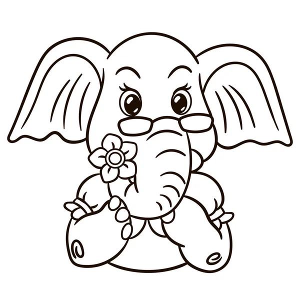 Elephant Cartoon Illustratie Leuke Babydierenprint Voor Shirts Mokken Bakken Stickers — Stockvector