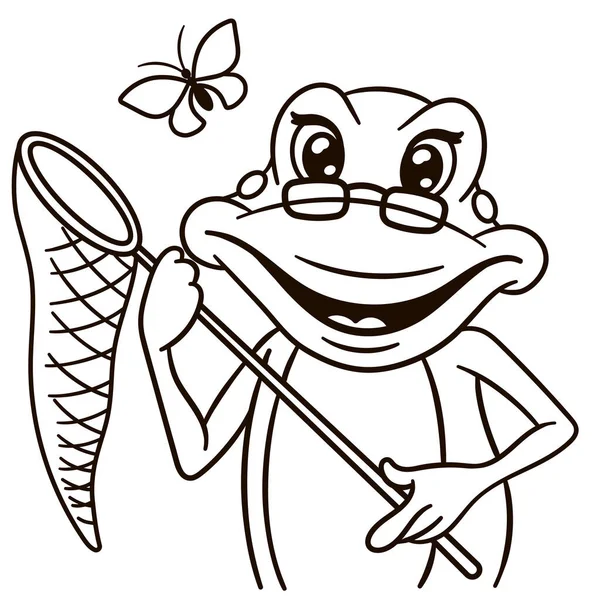 青蛙卡通画 为T恤衫 幼儿墙艺术 贺卡等制作可爱的动物图案 — 图库矢量图片