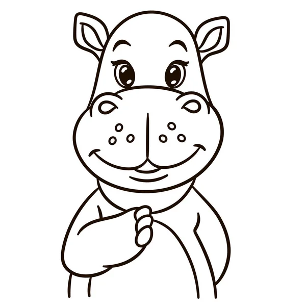 Ilustração Cartoon Hippo Bonito Bebê Animal Imprimir Para Camisetas Canecas — Vetor de Stock