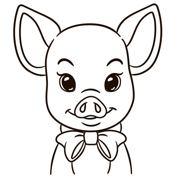 Desenho Animado Porco Ilustração Bonito Bebê Animal Imprimir Para Camisetas — Vetor de Stock