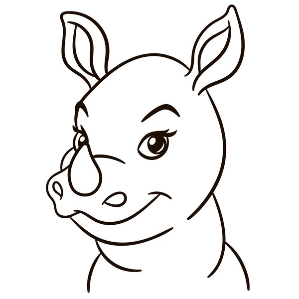 Rinoceronte Desenho Animado Ilustração Bonito Bebê Animal Imprimir Para Camisetas — Vetor de Stock