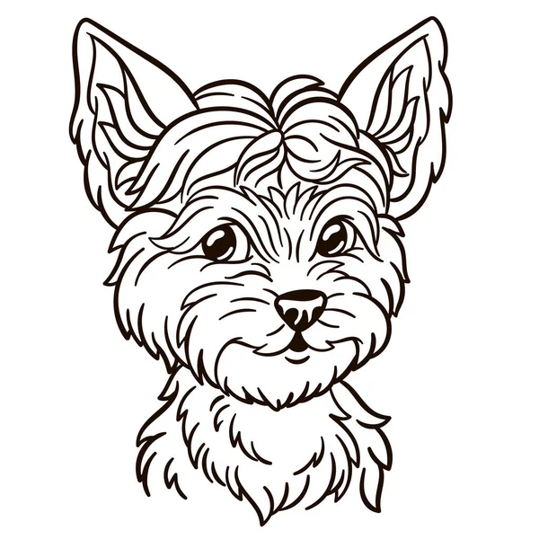 Yorkie Cão Desenho Animado Ilustração Impressão Animal Bonito Para Camisetas — Vetor de Stock