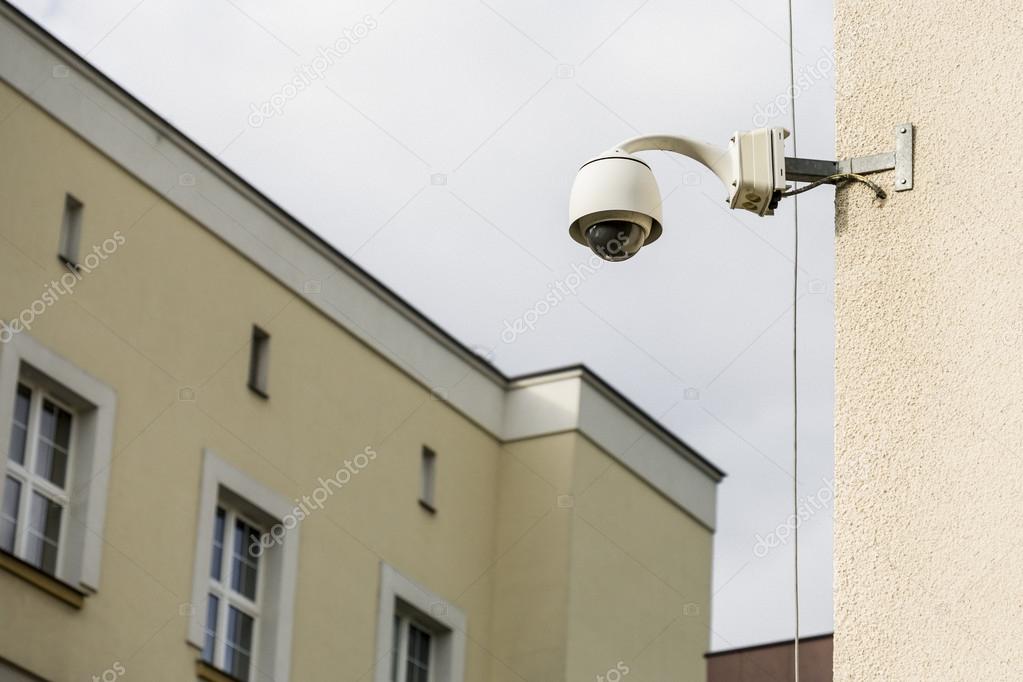 Security camera on a building set to the observations.