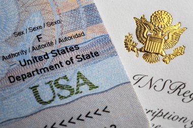 Amerika Birleşik Devletleri, görünür altın american eagle semboller belge.