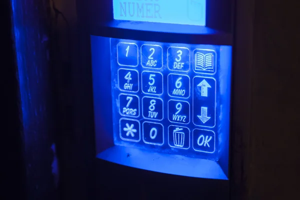 Highlighted in blue numbers on the keypad. — Stock Photo, Image