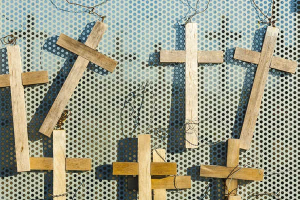 Votivní kříže symbolem Velikonoc. — Stock fotografie