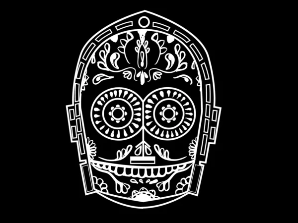 Calavera C-3PO Royalty Free Stock Ilustrace