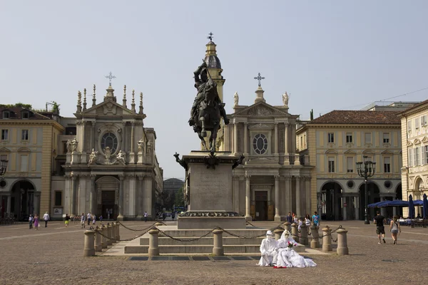 Piazza San Carlo Torinóban — Stock Fotó