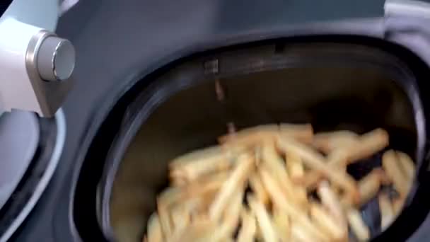 링맛있는 감자튀김은 집에서 프라이어에 조리되었다 식사를 건강에 — 비디오